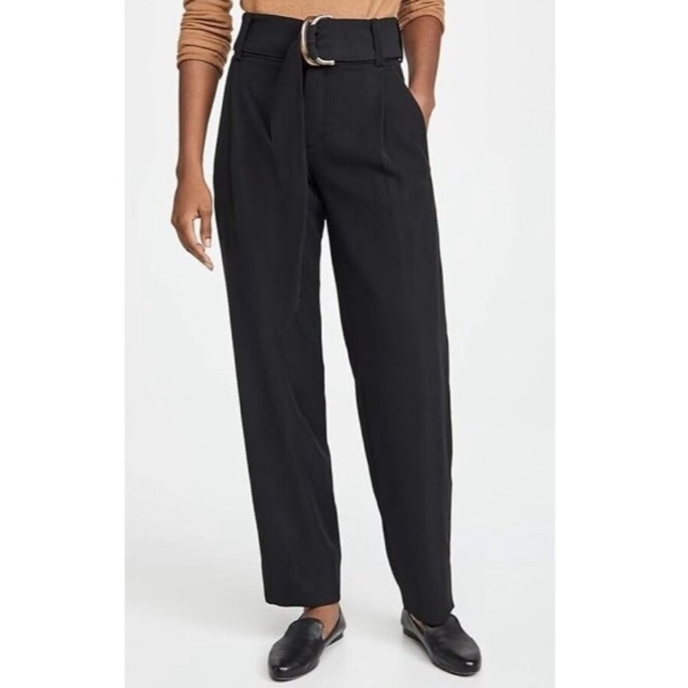 Vince Women's Belted Tapered Pants in Black Size 4